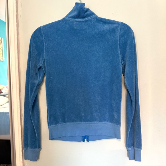 Juicy Couture Vintage Blue Terrycloth Zip-Up Sweatshirt - Size S - Picture 3 of 3